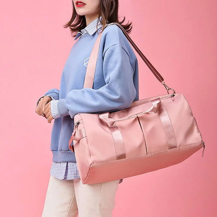 ISKYBOBCN Women Nylon Gym Duffle Bag Overnight Travel by zapcart