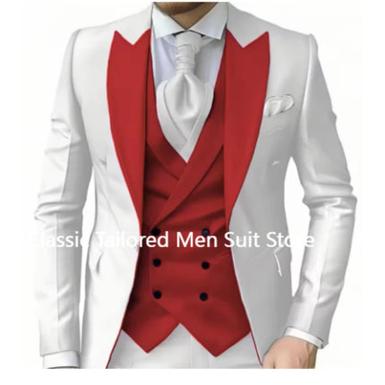 CN Jiangsu Mens 3 Piece Suit Purple Peak Lapel Luxury by zapcart