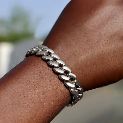 SUBOLLOWCN Iced Prong Cuban Chain Bracelet For Men Women by zapcart