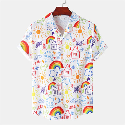 CN Jiangxi Men Quick Dry Beach Shirt Hawaiian Flamingo by zapcart