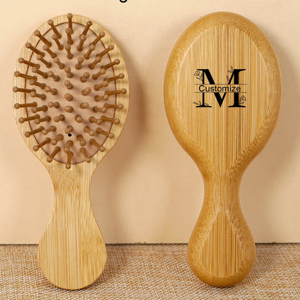Personalised Bamboo Hairbrush AirCushion Detangling Unisex by zapcart