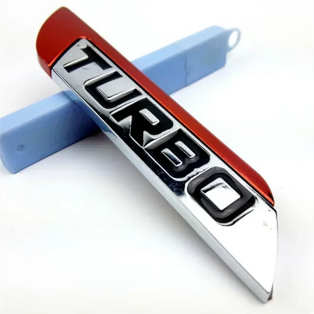 1Pair TURBO New Letter Sticker Car Fender Side Emblem Body Rear Tailgate Decal Auto Accessories