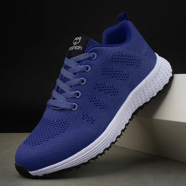 BIG RUNNING Womens Breathable Knit Sneakers Lightweight by zapcart