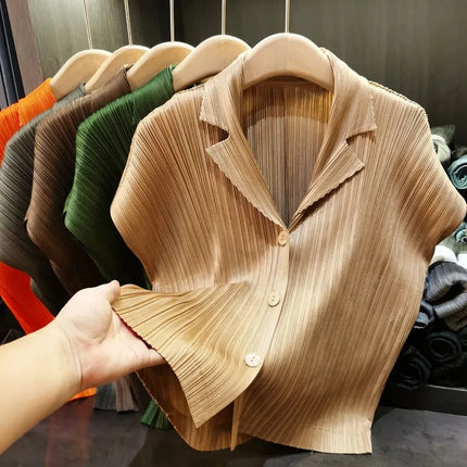 Miyake Short Jacket Cardigan Lightweight Summer Office Wear by zapcart