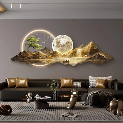 Design Luxury LED Wall Clock For Modern Living Room Decor by zapcart