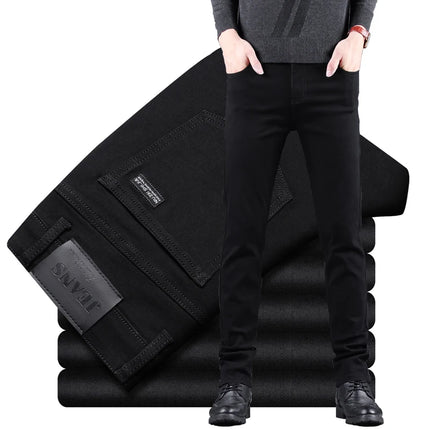 Men Elastic Slim Jeans Straight Denim Pants CN Guangdong by zapcart