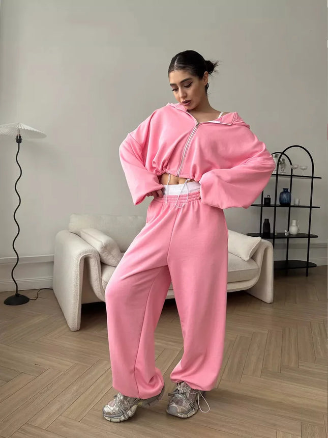 Kalenmos Women Two Piece Sets Warm Cozy Y2K Streetwear by zapcart