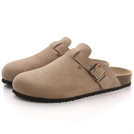 Kidmi Womens Genuine Suede Clogs With Soft Footbed by zapcart
