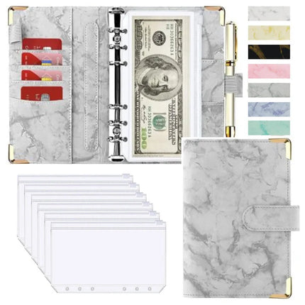 A6 Budget Binder PU Leather Organizer For Students by zapcart