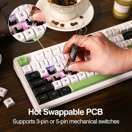 AULA F87 Pro 87 Key Hotswap Gasket Keyboard RGB Tri Mode by zapcart