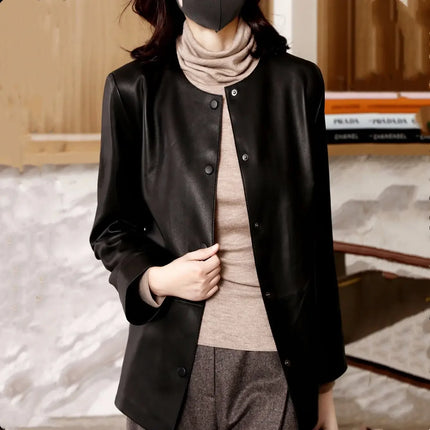 Winter Womens Premium Bomber Leather Coat For Cold Weather by zapcart