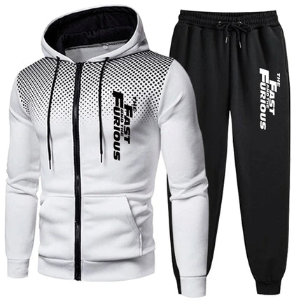 VIPOLCN Men Hooded Tracksuit Comfort Zip Up Sweatshirt Pants by zapcart