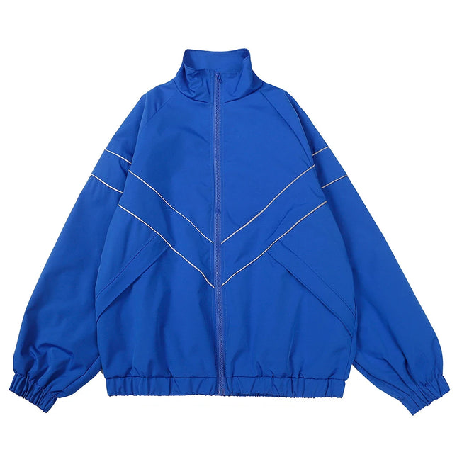 Kevinbatd Hip Hop Varsity Jacket Patchwork Windbreaker Men by zapcart