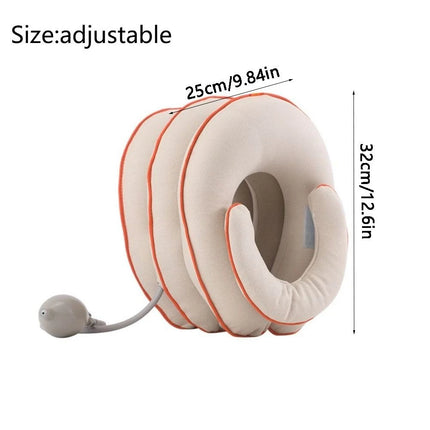Air Inflatable Cervical Traction Device Orthopedics Massage Adjustable Neck Massage Pillow 4 Layers Neck Support U Neck Pillow by zapcart