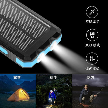 20000mAh Solar Power Bank Waterproof LED Outdoor Charger by zapcart