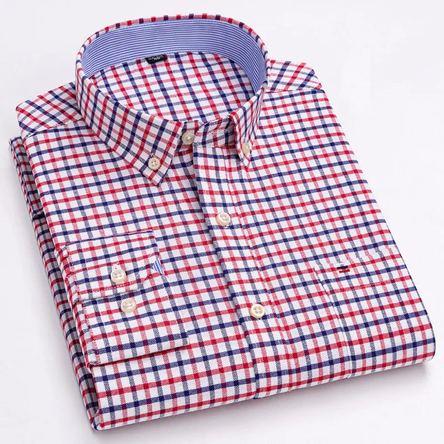 Bamboople Men 100 Percent Cotton Oxford Formal Shirt 7XL by zapcart