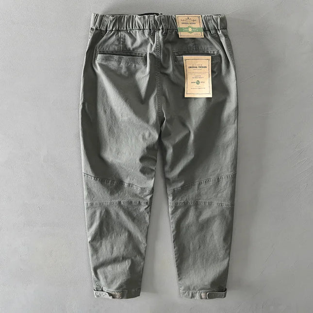 BOKCHOY Men Cotton Cargo Pants Loose Fit Big Pockets by zapcart
