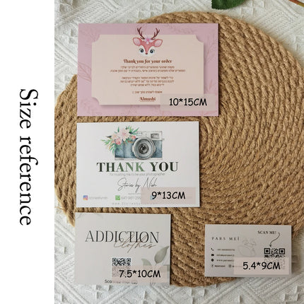 JIMITU Custom Thank You Cards Full Color Double Sided Biz by zapcart