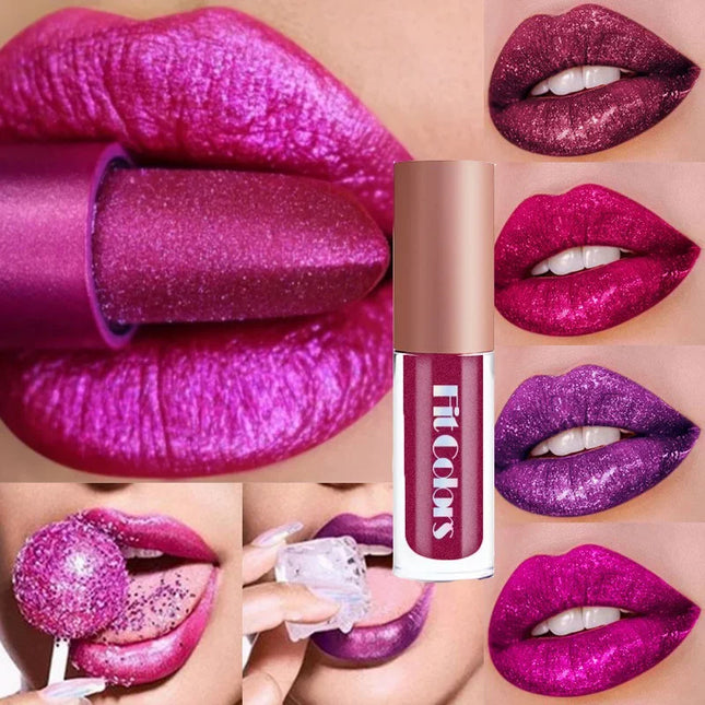 Metallic Lip Gloss Kit Waterproof Glitter Hydration Unisex by zapcart