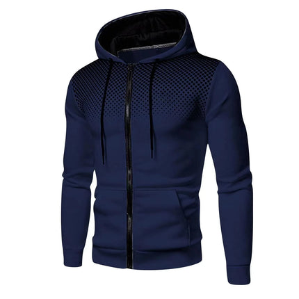 Men's Slim Fit Zip Hoodie Sweatshirt For Autumn Warmth