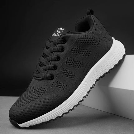 BIG RUNNING Womens Breathable Knit Sneakers Lightweight by zapcart