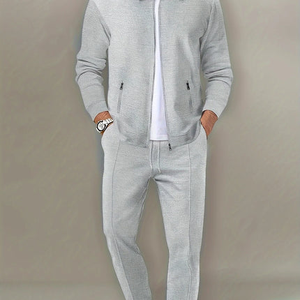 CN Zhejiang Men Slim Fit Jacket With Zipper Pocket Set by zapcart