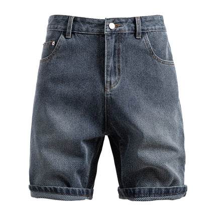AIOPESON Men Retro Denim Shorts Multi Pocket Casual by zapcart