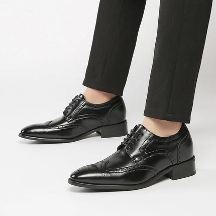 FuQiao Genuine Leather Elevator Shoes For Men 6CM Height by zapcart