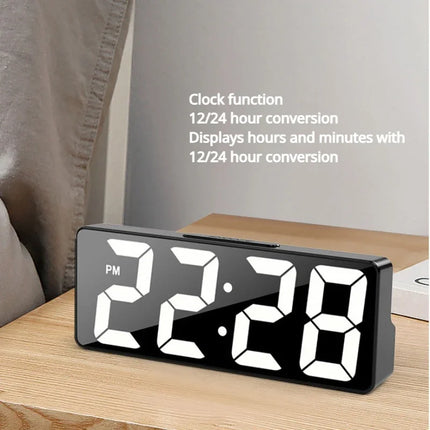 Zapcart Alarm Clock For Home With Mirror LED Display Snooze