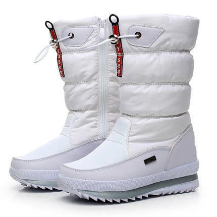 2025 Winter Womens Warm Mid Calf Waterproof Snow Boots by zapcart