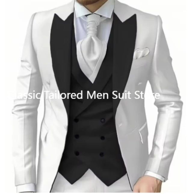 CN Jiangsu Mens 3 Piece Suit Purple Peak Lapel Luxury by zapcart