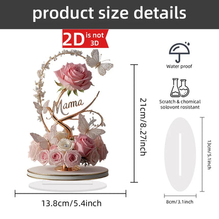 Choice 2D Acrylic Pink Flower Bouquet For Mom Desk Decor by zapcart