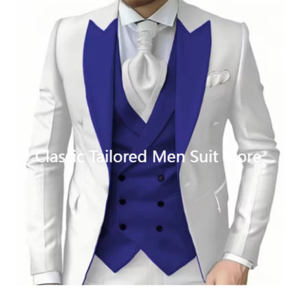 CN Jiangsu Mens 3 Piece Suit Purple Peak Lapel Luxury by zapcart