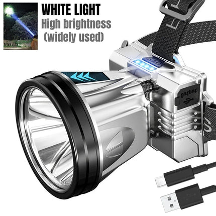 Super Bright LED Rechargeable High-power Headlights High Brightness Emergency Charging Outdoor Head Flashlight Fishing Lamp by zapcart