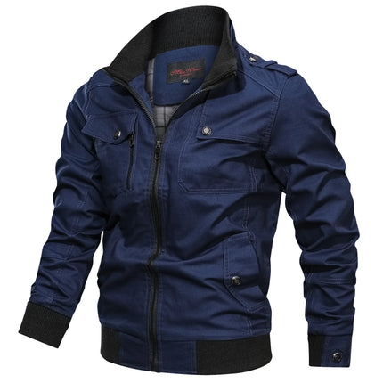 CN Fujian Mens Jacket Zipper Pockets Stand Collar Oversized by zapcart