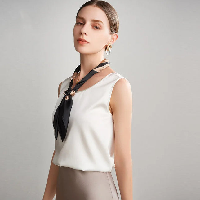 Pure Silk Tank Top For Women Breathable Luxury Summer by zapcart