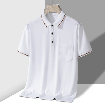 Tfetters Mens Polo Shirt Breathable Anti Wrinkle Pocket by zapcart