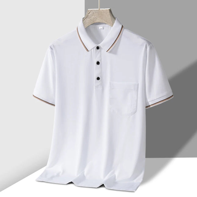 Tfetters Mens Polo Shirt Breathable Anti Wrinkle Pocket by zapcart