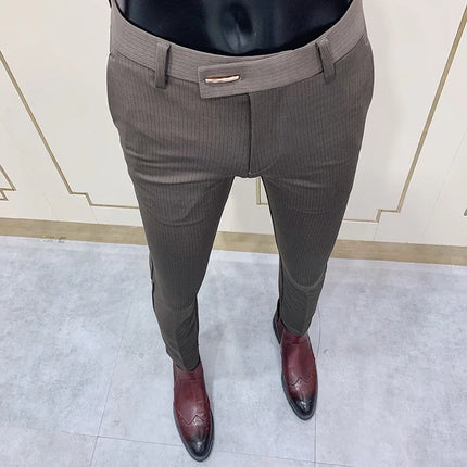 CN Zhejiang Mens Slim Fit Dress Pants Versatile All Match by zapcart
