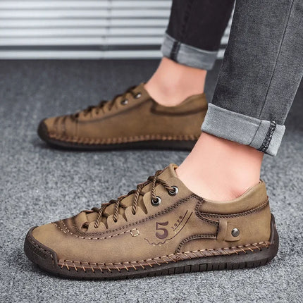 LEDP Mens Handmade Leather Loafers Breathable Soft Sole by zapcart