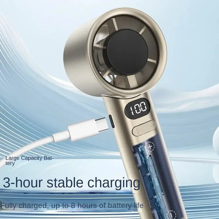 Portable Hand Fan USB Rechargeable Bladeless 120 Speeds by zapcart