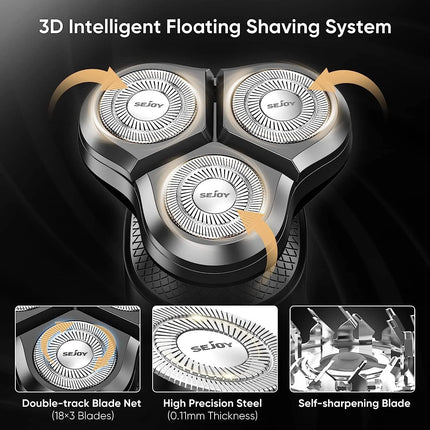 SEJOY 3 In 1 Mens Electric Shaver Waterproof Nose Trimmer