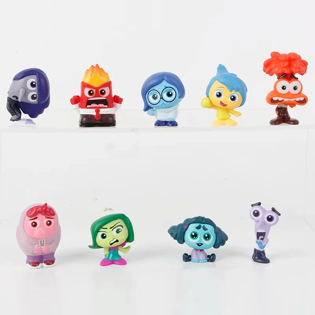 9Pcs/Set Mini Inside Out 2 Action Figure Toy Cartoon Movie Joy Anxiety Anger Sadness Disgust Fear Model Doll Figurines Kids Gift by zapcart