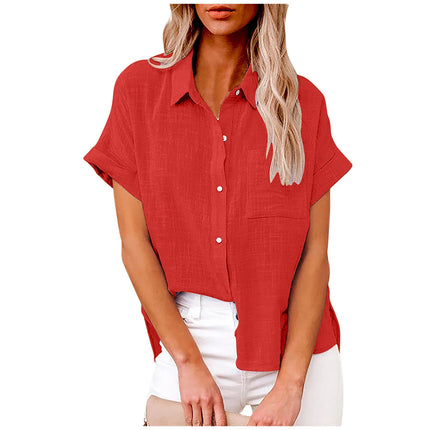 Cotton Linen Summer Tee For Women Breathable Loose Fit by zapcart