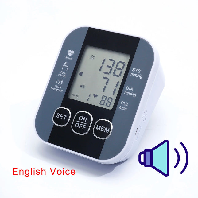 Automatic Digital Arm Blood Pressure Meter 32cm Cuff Medical Pressure Tonometer Tensiometer Baumanometer Pulse Sphygmomanometer by zapcart