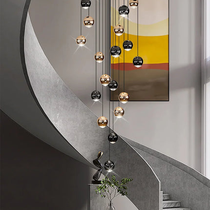 Campeggi Nordic Circular Chandelier Dimmable Gold Black Loft