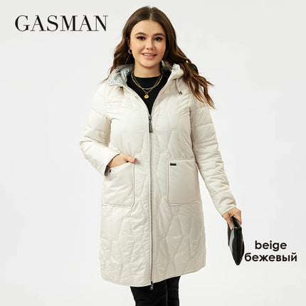 Gasman Womens Long Spring Down Parka Coat Lightweight Warm by zapcart