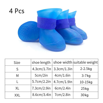 Pet Waterproof Rain Boots Anti Slip For Dogs And Cats by zapcart