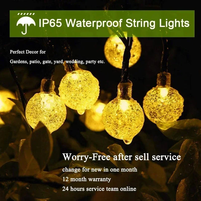 TDRSHINE Solar String Lights Crystal Globe 8 Modes Garden by zapcart