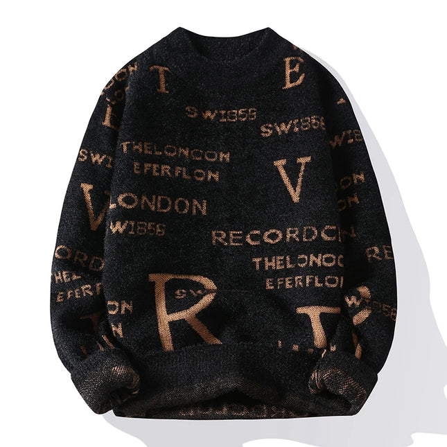 CN Jiangsu Mens Fashion Letter Sweater O Neck Slim Fit by zapcart